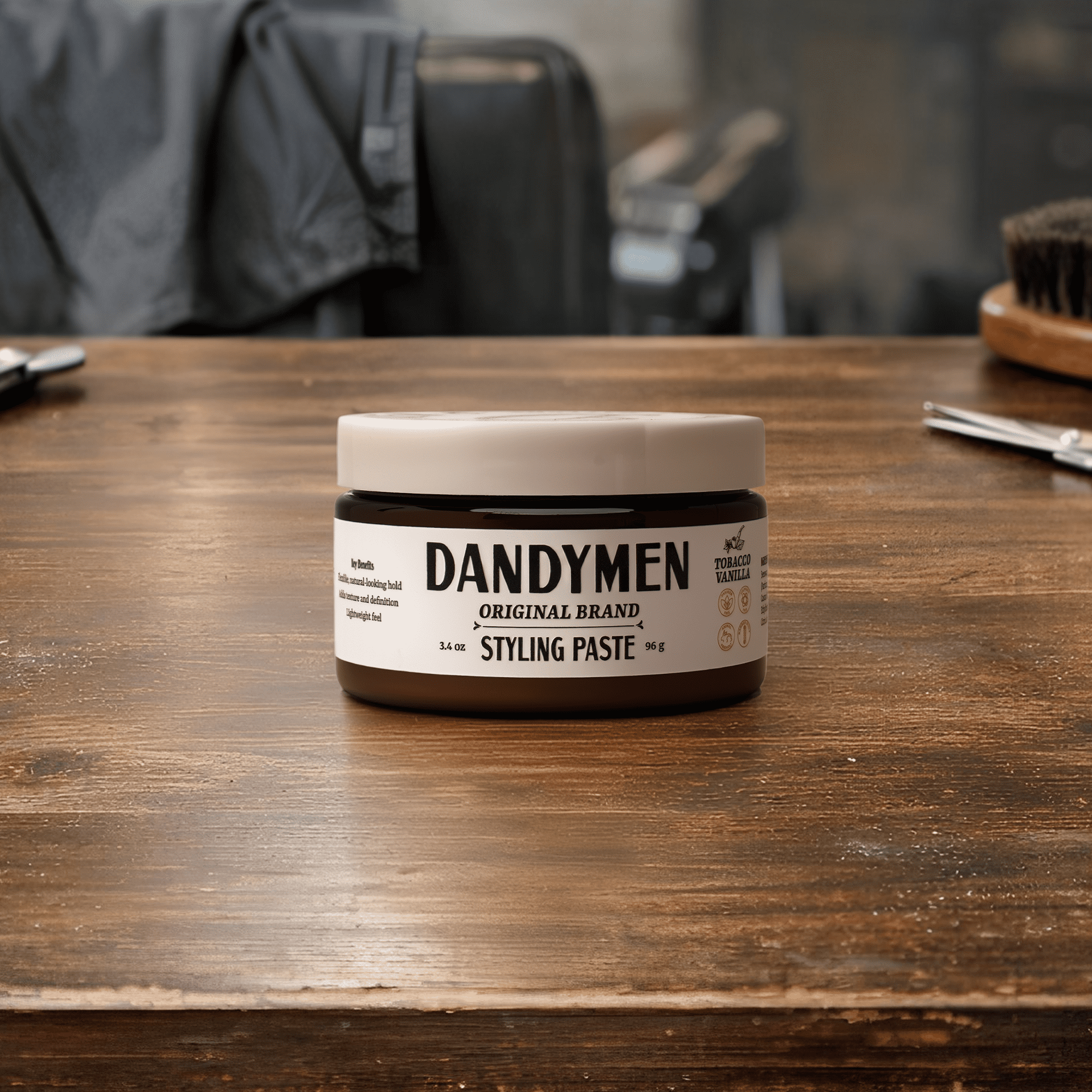 Dandymen Versatile Men's Hair Styling Paste, Medium Hold, Tobacco