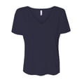thumbnail image 1 of BELLA 8815 BellaCanvas Ladies` Flowy Basic V-Neck Tee 8815, S, Midnight, 1 of 3