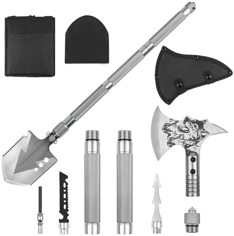 Camping Survival Axe Shovel Kit Tomahawk Tactical Spade Hunting Multi Tools Set