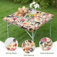 thumbnail image 4 of Dogs with Pioneer Flower Square Fitted Tablecloth with Elastic Edge,Square Table Cover,Washable Elastic Table Cover for Home Kitchen Party Decor 34"x34", 4 of 6