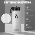 thumbnail image 5 of Opard Stainless Steel Water Bottle, 32 oz Vacuum Insulated Double Walled Leak Proof Sports Water Bottle with Straw for Gym Travel Camping White, 5 of 6