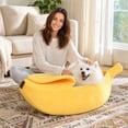thumbnail image 4 of Pet Bed for Cats & Small Dogs with Enclosed Warm Hooded Cover, Cozy Semi-Enclosed Cave Design & Soft Long-Lasting Fabric, Suitable for Indoor Sleeping, by MPOISVA, 4 of 6