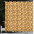 thumbnail image 3 of Ambesonne Yellow Brown Shower Curtain, Round Retro Daisies, 69"Wx84"L, Amber Dark Yellow, 3 of 4