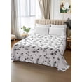 thumbnail image 2 of Gray Botanical California King Size Flat Sheet, Wrinkleproof & Fadeproof Cooling Flat Bed Sheet Only, Retro Blossom Floral Farmhouse Wildflower Breathable Soft Bedding Top Sheets 108 x 98 Inches, 2 of 8