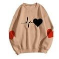 thumbnail image 5 of Karight Sweatshirt for Women Casual Long Sleeve Crewneck Pullover Cute Love Heart Printed Tops Loose Fit Dressy Fall Clothes, 5 of 5