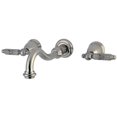 thumbnail image 1 of 8 in. Wall Mount Sink Faucet with Handle, Satin Nickel, 1 of 1