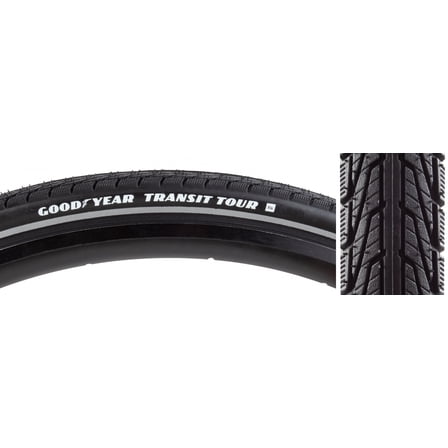 Goodyear Transit Tour 700 x 40 Clincher Wire 80 Black/Black Reflective Road Tire