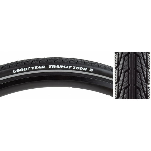 Goodyear Transit Tour 700 x 40 Clincher Wire 80 Black/Black Reflective Road Tire