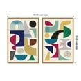 thumbnail image 5 of Kate and Laurel MCM Retro Abstract Pattern Rainbow  - set of 2 23x33 Framed Canvas Wall Art Set  by Rachel Lee, Sylvie Natural, Mid Century Modern, Abstract Art for Wall Decor, Living Room, Bedroom, 5 of 7