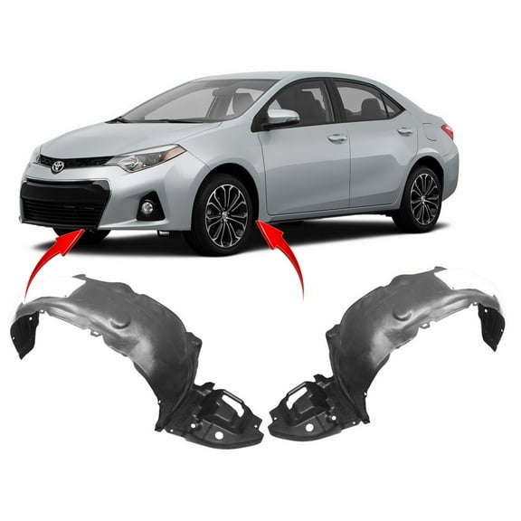 DCP Set of 2 Fender Liners for Toyota Corolla 2014-2016 TO1248178 TO1249178