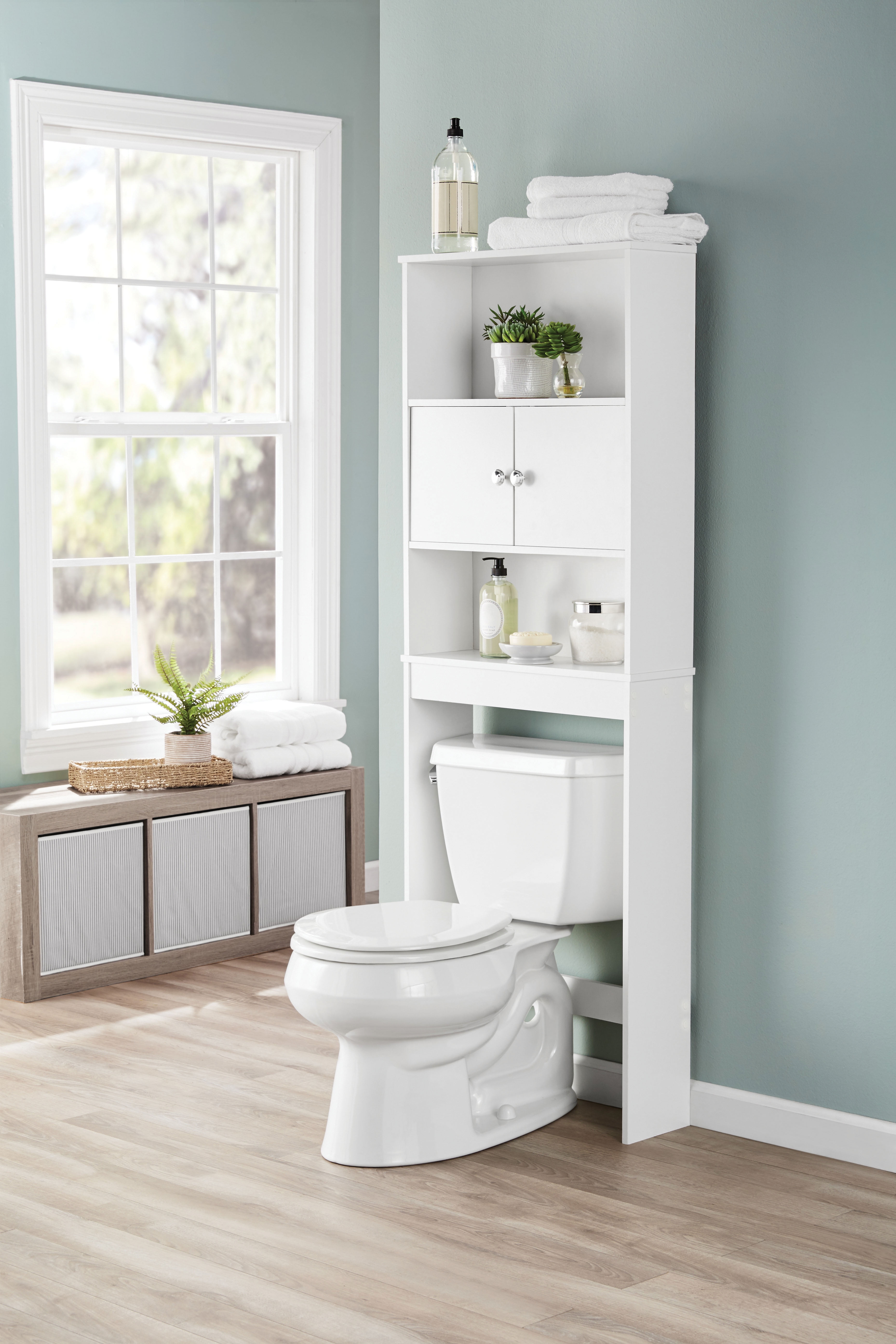 Mainstays Bathroom Storage Over The Toilet Space Saver White