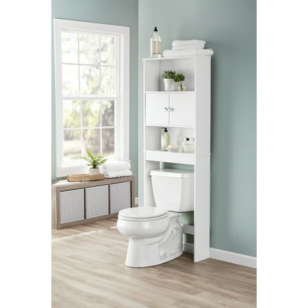 mainstays bathroom storage over the toilet space saver, white