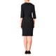 thumbnail image 3 of INSPIRE CHIC Vestido de Trabajo para Mujeres con Cuello Redondo, Manga de Pulsera, Volantes en la Parte Frontal, Vestido Lápiz M Negro, 3 of 5