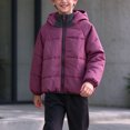 thumbnail image 6 of Xdegoge Kids Boys Hooded Puffer Jacket Lightweight Zip Up Winter Warm Coat Soft Warm Cold Weather Padded Outerwear Gray Size 14-15, 6 of 9