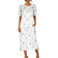 thumbnail image 4 of Women's Pajama Set Short Sleeve Shirt and Capri Pants Sleepwear Pjs Sets with Pockets, 4 of 7