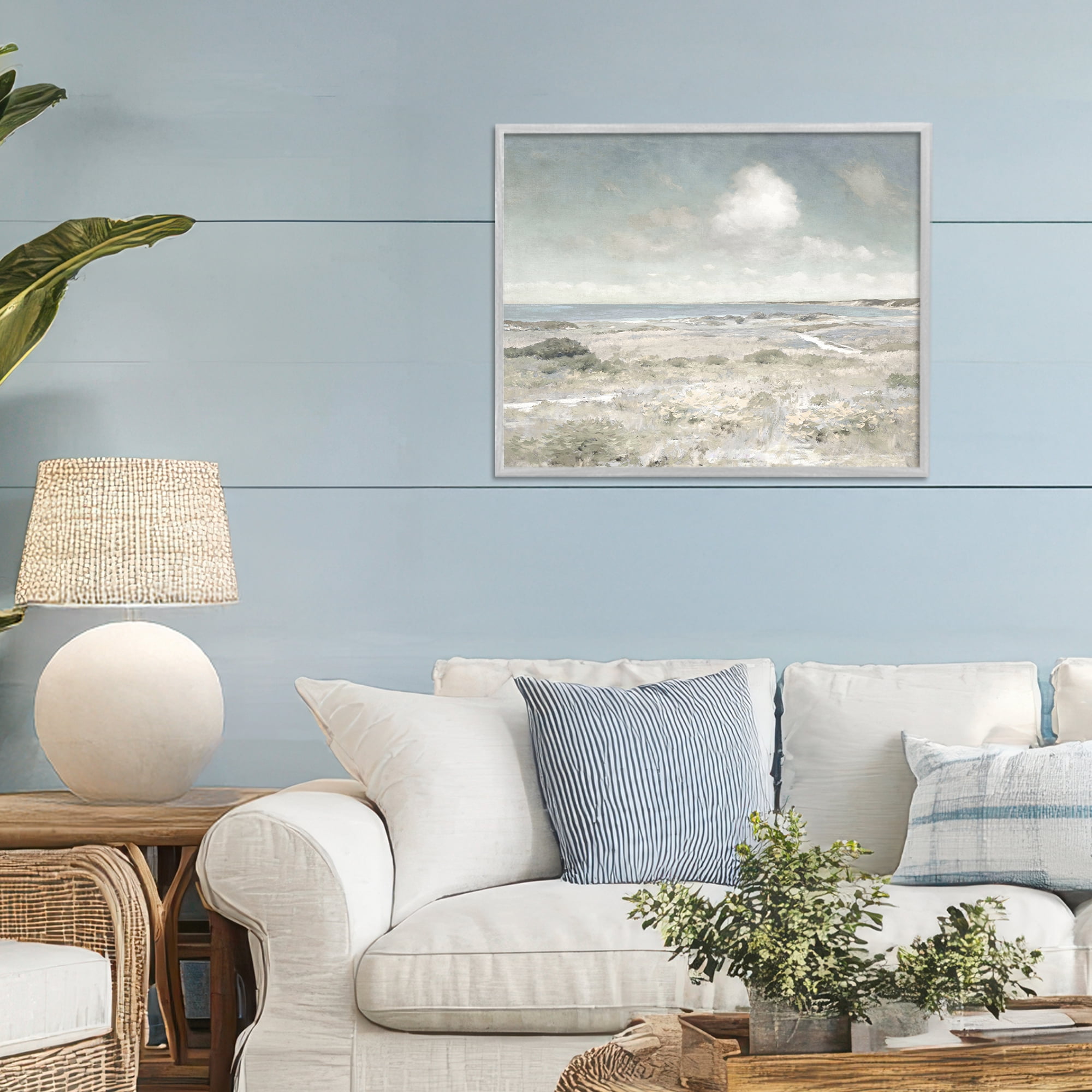 Stupell Industries By The Shore Neutrals Gray Framed Giclee Art, design by Christy McKee