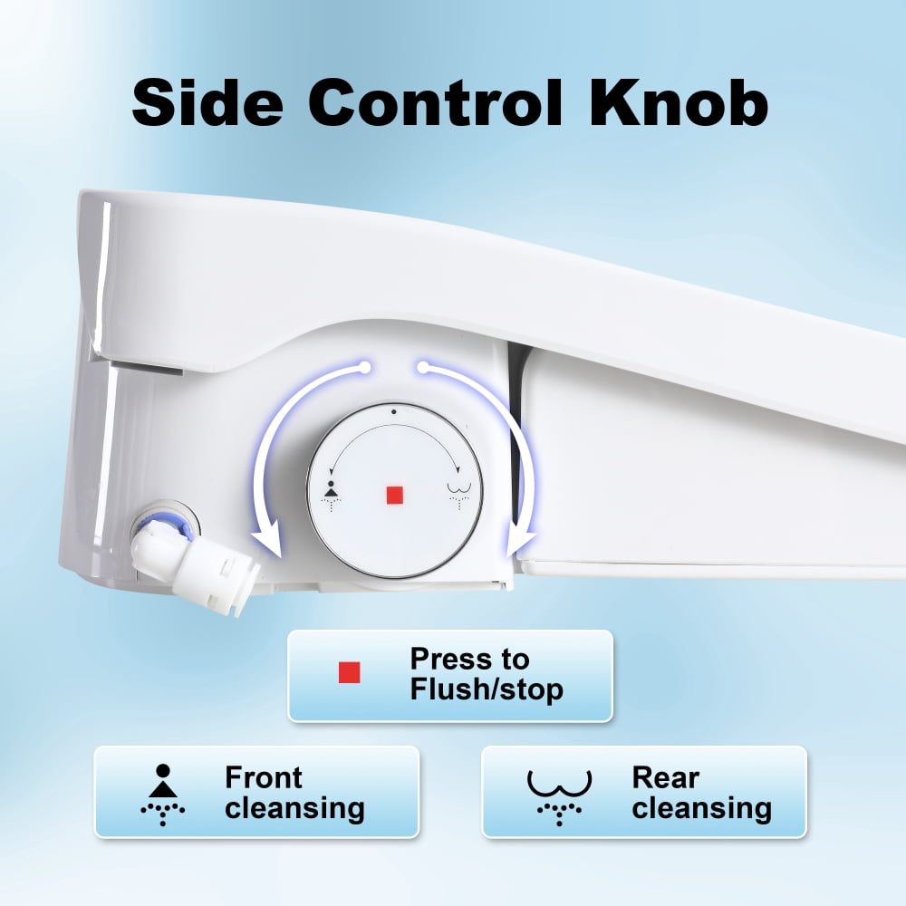 Elongated Smart Bidet Seat with Radar Open/Close, Heated Seat & Water, Night Light, Remote