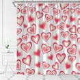 thumbnail image 3 of Valentine''s Day Shower Curtain Pink Heart Retro Love Romantic Couple Sweet Simple Fabric for Bathroom Decor Bathtub with Hooks(70" WX70 H), 3 of 4