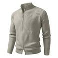 thumbnail image 2 of RongHuan Big and Tall Sweater for Men Full Zip Cardigan Outwear Casual Stand Collar Jacket Spring Long Sleeve Tops, 2 of 3