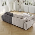 thumbnail image 6 of 86.6″ Loveseat Couch, Suede Fabric two Seat Sofa with Integrated Framework, Deep Seat Couch for Living Room, Apartment, Studio, Beige+Grey, 6 of 8