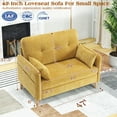 thumbnail image 2 of BedLuxury 47'' Wide LoveSeat, 2-seat Chenille sofa with 2 Pillows for Living Room and Small Spaces, Yellow, 2 of 7