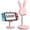 Pink, variant on Niuxa Cell Phone Stand, Adjustable Cute Bunny Phone Stand for Desk, Kawaii Phone Holder Stand, Compatible with All Mobile Phones, iPhone, Kindle, Switch (Pink)