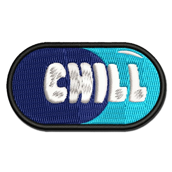 Chill Pill Funny Applique Multi-Color Embroidered Iron-On Patch - 2.5 Inch Small
