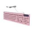 thumbnail image 1 of Clavier de Jeu 104 Touches, Clavier Vintage pour Machine à Écrire avec Touches Rondes Punk, Claviers Multimédias Filaires avec Rétroéclairage pour PC Portable, 1 of 7