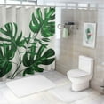 thumbnail image 7 of GOSMITH Durable and Washable Tropical Leaves Monstera Palm Leaf Plant Print Green Colored Summer Hawaiian Style Decorative Shower Curtain White, 7 of 7