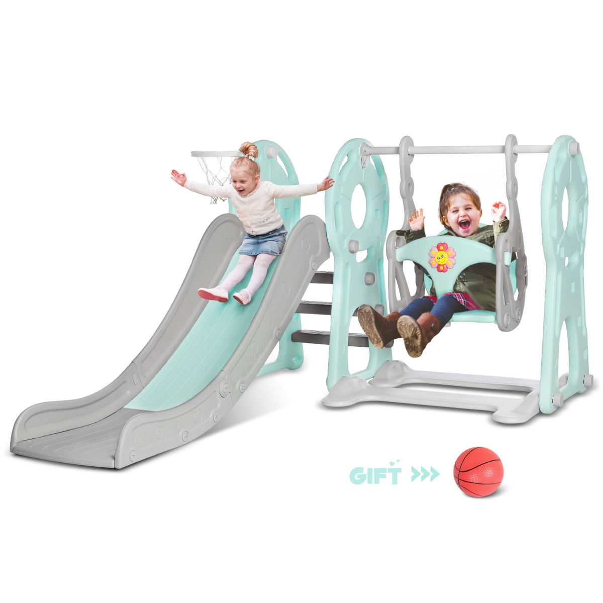 KingSo 4 in 1 Toddler Climber and Swing Set Children Climber Slide
