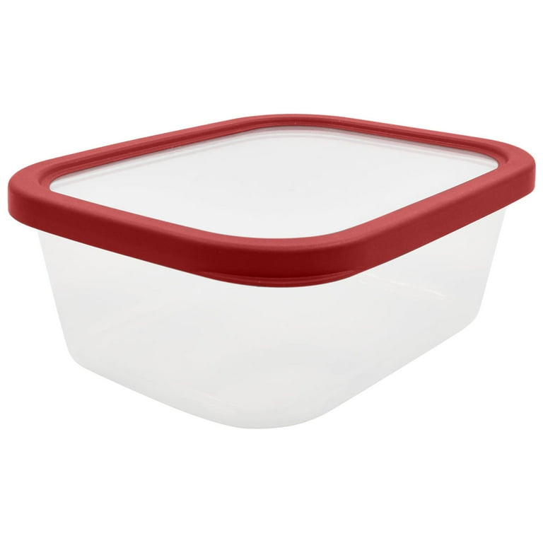 Mainstays Plastic Durable Food Storage Container Set, Red, 6pcs
