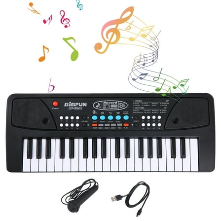 BIGFUN Kid Keyboard Piano, 37 Key Portable Electronic Piano Keyboard with Microphone Musical Instrument Educational Toys for Kids Boys Girls