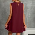thumbnail image 5 of Summer Dresses for Women 2025 Women Summer Solid Color Round Neck Sleeveless With Button Down Hem And Pleated Dress At The Back Gift for Her Size S-2XL, 5 of 8
