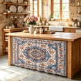 thumbnail image 6 of Blue Burnt Orange Boho Cabinet Curtain 28"Wx51"L,Dustproof Storage Cabinet Curtain with Self Adhesive Tape,Antique Southwestern Ethnic Tall Pantry Cover Drape for Kitchen,Laundry Room,Utility Closet, 6 of 9