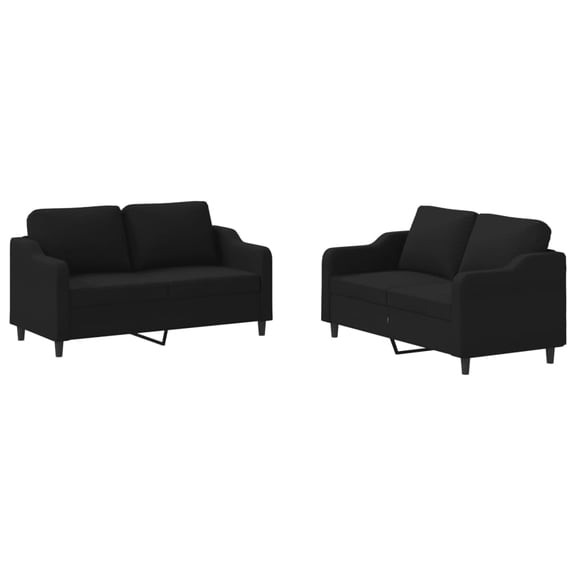 Bowery Hill Modern / Contemporary Sofa Set in Black Finish Fabric