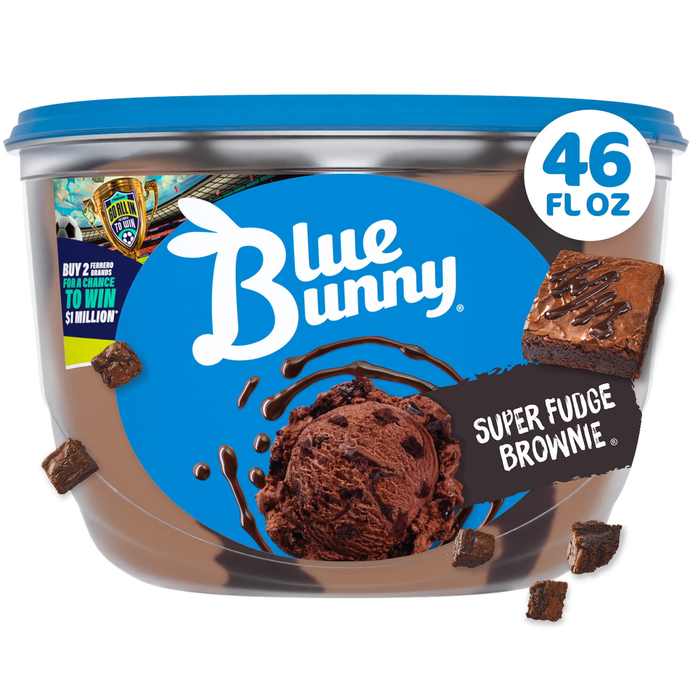 Blue Bunny Super Fudge Brownie Premium Frozen Dessert, 46 fl oz