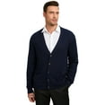 thumbnail image 5 of Kallspin Men’s Wool Blend V-Neck Cable-Knit Cardigans Sweaters (Navy Blue, 4X-Large), 5 of 8