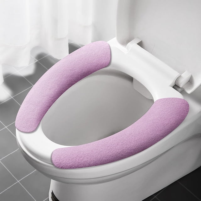 Funda de cojín de terciopelo suave para asiento de inodoro - Adhesiva, lavable e higiénica para asientos estándar