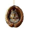 thumbnail image 2 of Animal Christmas Ornament, 2D Acrylic Squirrel Raccoon Pendant , Hanging Ornaments for Christmas Tree Holiday Party Gifts Decoration (A), 2 of 5