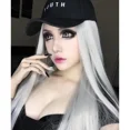 thumbnail image 2 of Peluca de cabello largo y liso con división de estilo europeo y americano para presentador de radiodifusión, cabello falso blanco para cosplay de anime, 2 of 4