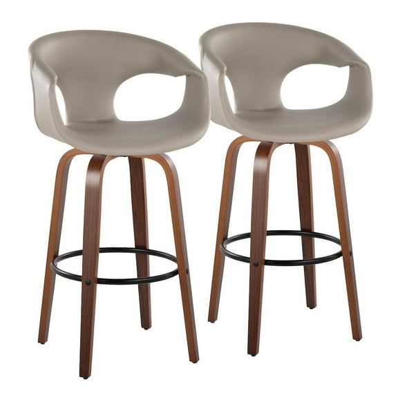 LumiSource Curva 30" Fixed-Height Barstool - Set of 2