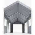 thumbnail image 3 of M optimized 10'x20' Carport Windproof, Anti-High Wind Portable Garage, Reinforced Frames & 180 g PE Carport Canopy, with Front & Rear Doors, Shelter for Pickup, Boat, and Equipment, 3 of 6