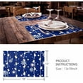 thumbnail image 6 of Christmas Blue Snowman Placemats for Dinning Table Xmas Place Mat Set of 6 Waterproof Cloth Table Mats, Cotton Linen Place Mats Fabric Dinner Mat, Winter White Snowflake String Cute Funny Table Decor, 6 of 6