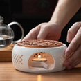 thumbnail image 3 of Ceramic Teapot Warmer Holder Base Tea Warmer Insulation Base Tea Coffee Water Warmer Candle Heating, 3 of 4