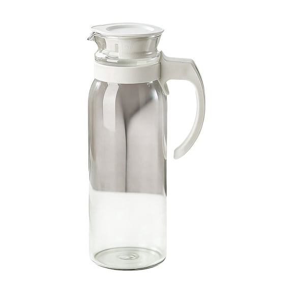 Virelaxpo Borosilicate Glass Cold Water Jug with Lid, Leak Proof Beer Juice Pitcher for Family Gathering Daily Hydration, Heat Resistant Kettle