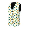 thumbnail image 6 of Men's St. Patrick's Day 3-Piece Suit Set with Green Clover Print, Button Closure Formalwear for Modern Gentleman, Elegant Patterned Suit, 6 of 7