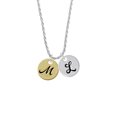 thumbnail image 2 of Delight Jewelry Goldtone Large Disc Letter - M - 3/4'' Silvertone Script Initial Disc - L - Charm Necklace, 20"+3", 2 of 4