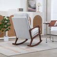 thumbnail image 3 of Rocking Chair, Accent Chair Armchair with Solid Wood Base, High Backrest, Padded Seat, Glider Rocking Chair, 3 of 8