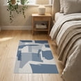 thumbnail image 3 of ODIKA 2'x3' Blue White Abstract Geometric Design Washable Accent Rug Modern Artistic Pattern with Unique Shapes Pet Friendly, Bedside Mat for Bedroom, Nursery, RV, 3 of 7