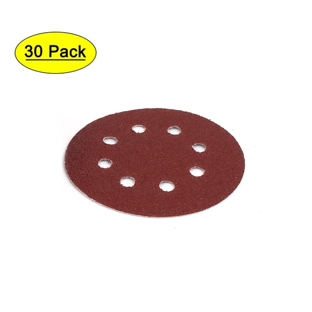 Unique Bargains 40 Grit 5' Diameter Sandpaper Hook Loop Sanding Disc 30 Pcs